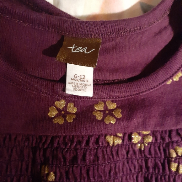 NWOT Tea Purple w/ Gold Flowers Dress - Picture 5 of 5